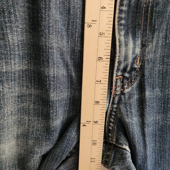 Eddie Bauer Jeans Mens Tag Size 33/30 Straight Fit Dark Wash Cotton Distressed - Picture 6 of 15